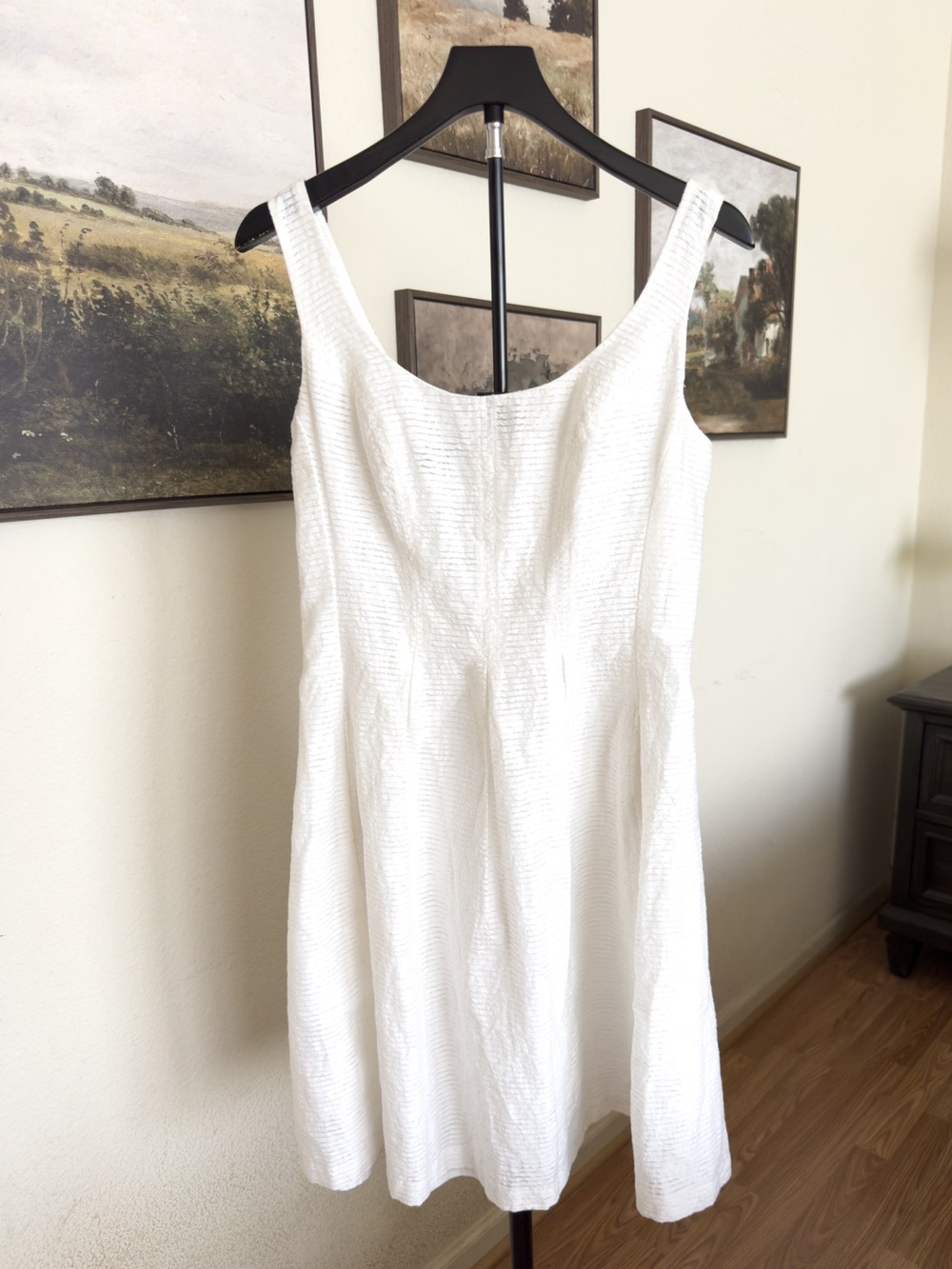 Nine West Classic White Sleeveless A-Line Mini Dress